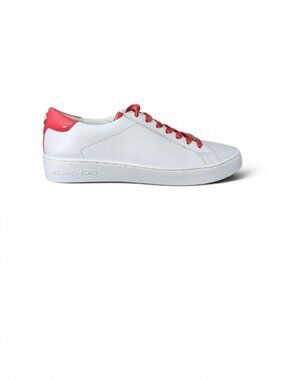 Michael Kors Irving Leather Lace Up Shoe Sneakers COA White Watermelon Size 7